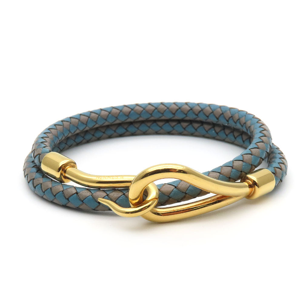 HERMES bracelet Metal, Leather blue Jumbo bless unisex(Unisex) Used