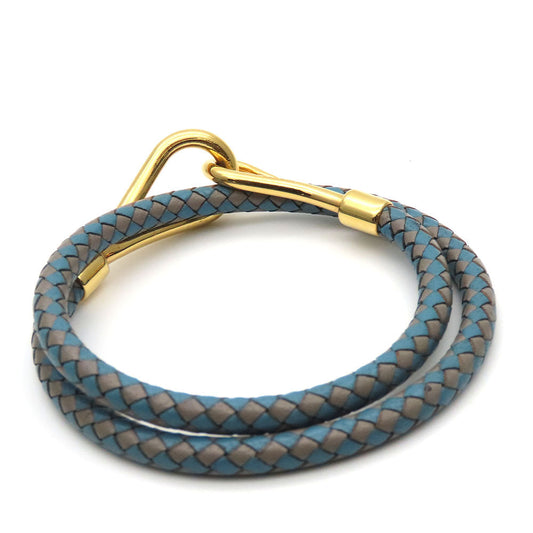 HERMES bracelet Metal, Leather blue Jumbo bless unisex(Unisex) Used