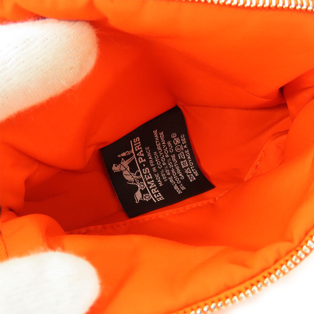 HERMES Pouch cotton Orange Bored pouch mini mini Women Used