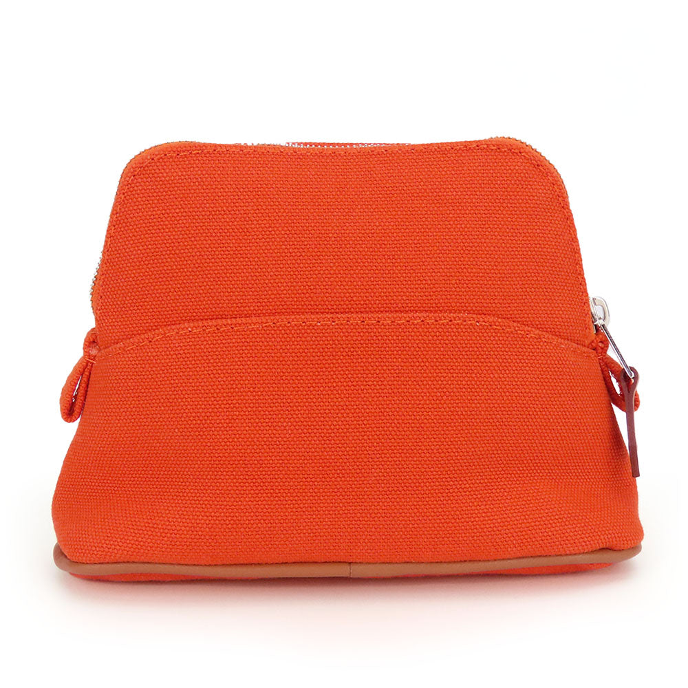 HERMES Pouch cotton Orange Bored pouch mini mini Women Used