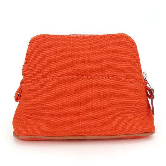 HERMES Pouch cotton Orange Bored pouch mini mini Women Used