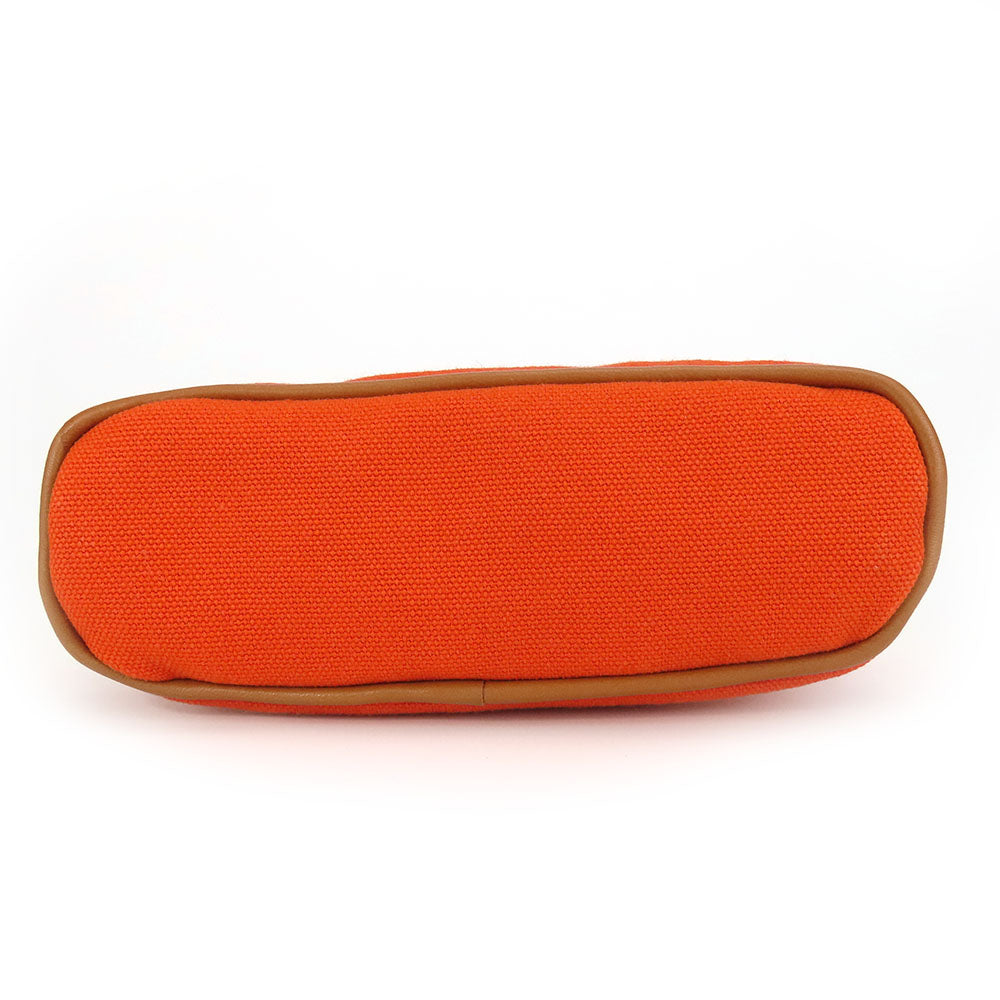 HERMES Pouch cotton Orange Bored pouch mini mini Women Used