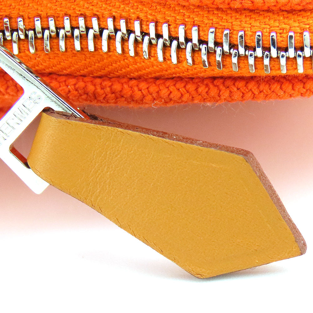 HERMES Pouch cotton Orange Bored pouch mini mini Women Used