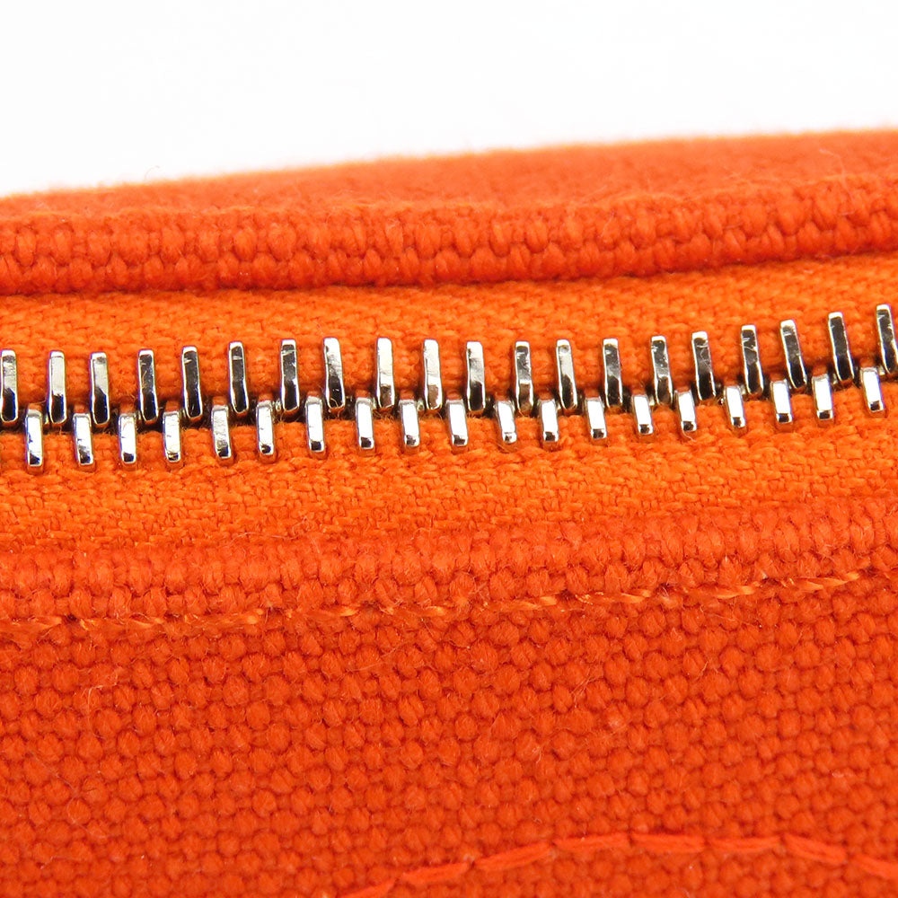 HERMES Pouch cotton Orange Bored pouch mini mini Women Used