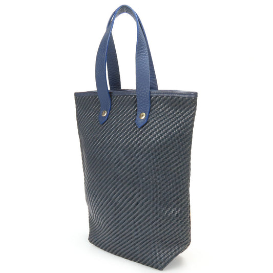 HERMES Tote Bag Leather, Polyester Navy Amedabadiago PM unisex(Unisex) Used