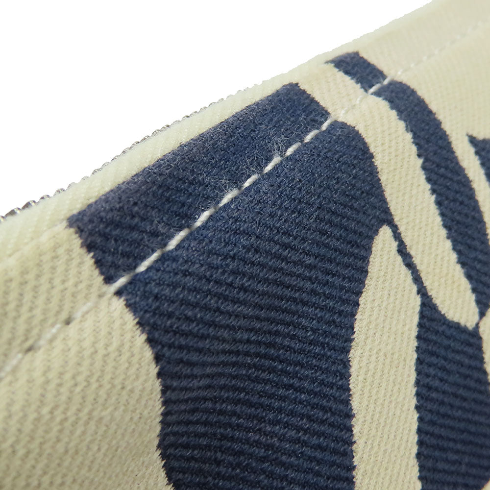 HERMES Pouch canvas Navy Chene Dunkle Truth Flat GM Women Used