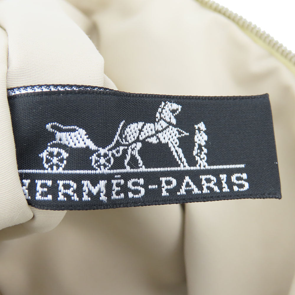 HERMES Pouch canvas Navy Chene Dunkle Truth Flat GM Women Used