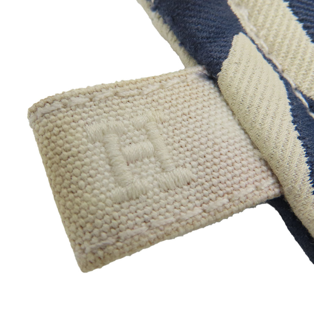HERMES Pouch canvas Navy Chene Dunkle Truth Flat GM Women Used