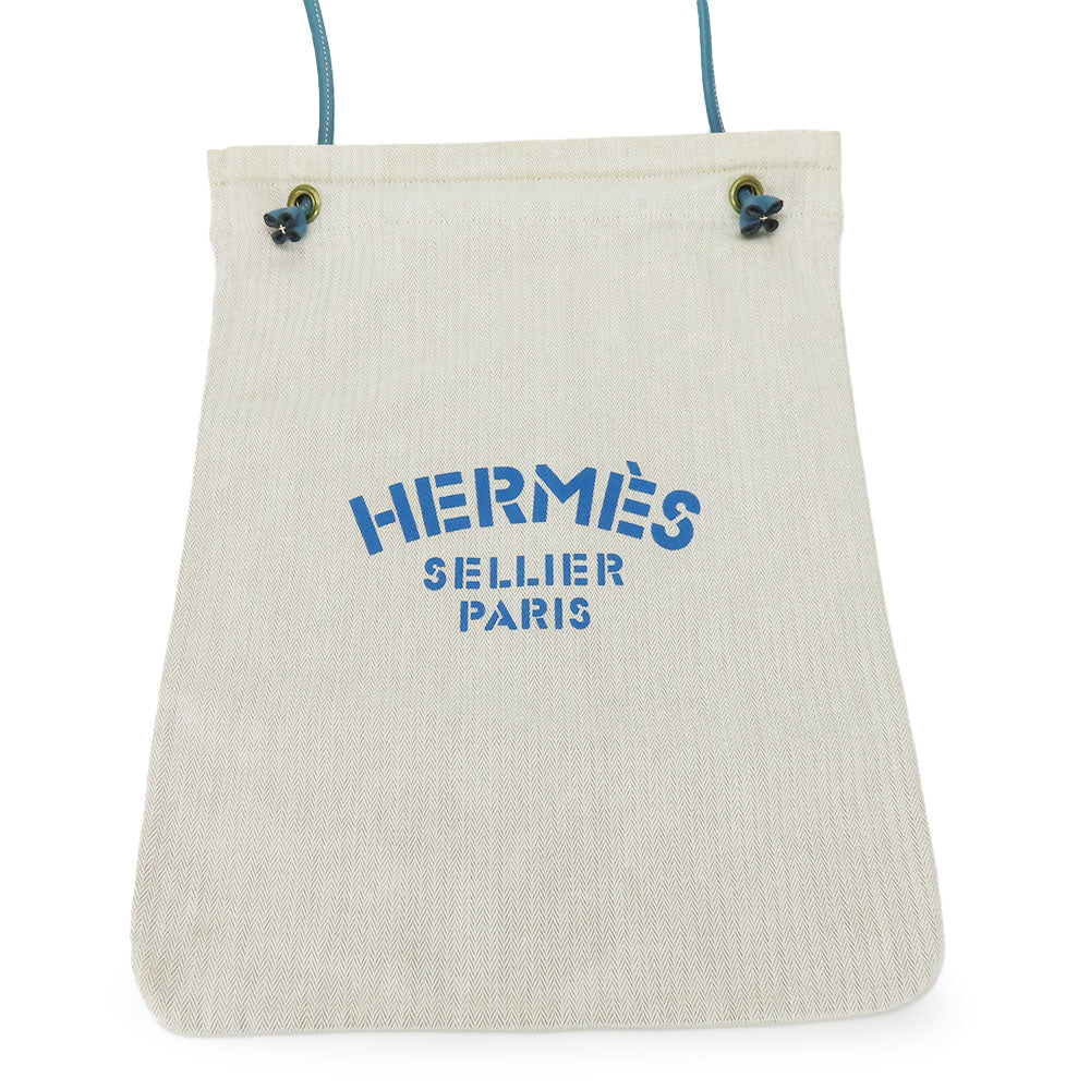 HERMES Shoulder Bag Cotton, Leather beige Alain GM unisex(Unisex) Used