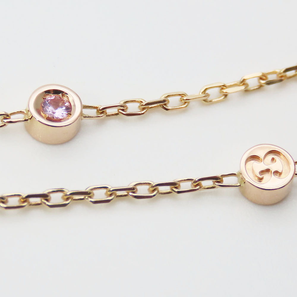 GUCCI Necklace K18 Pink Gold, Pink Sapphire Pink gold Star dust icon Women Used