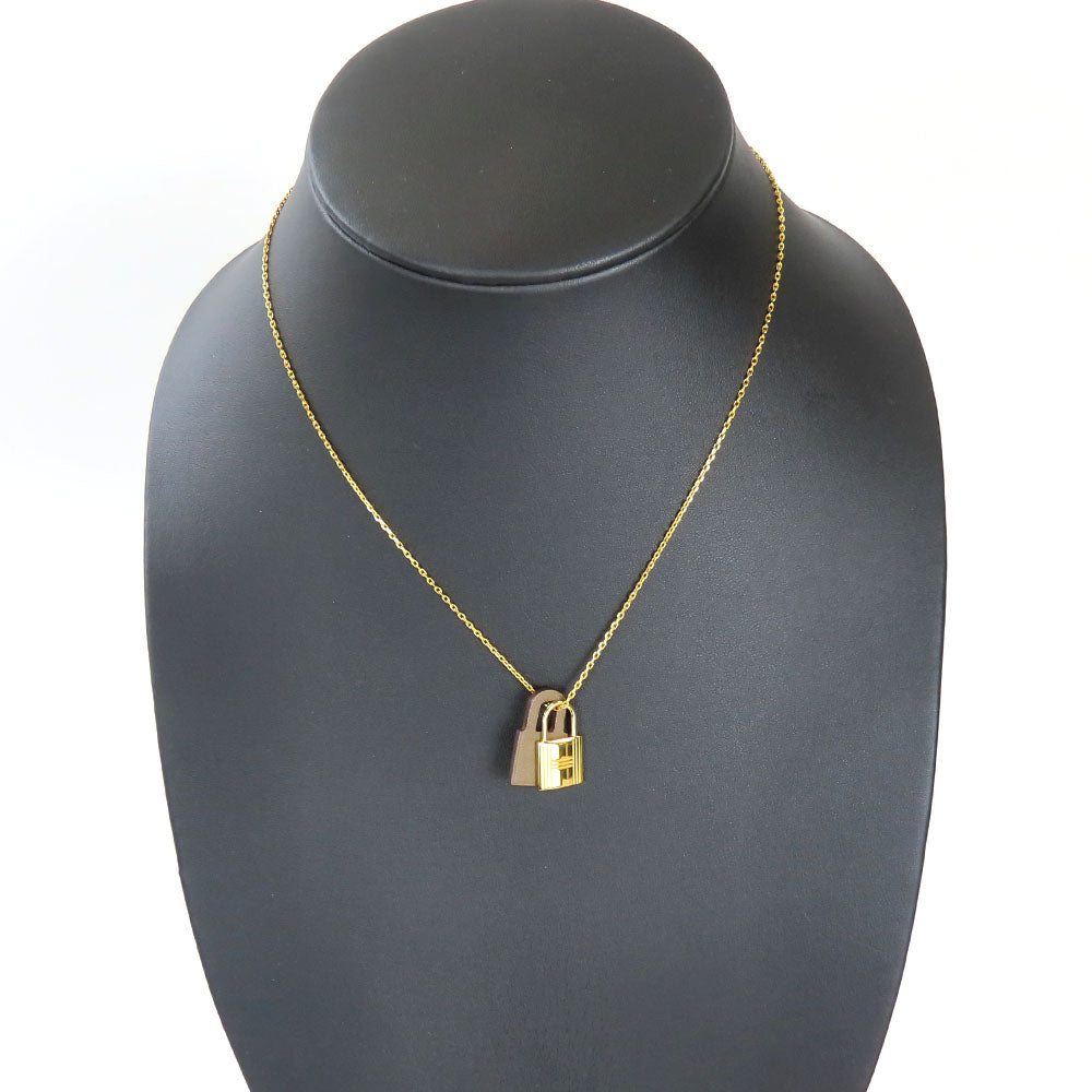 HERMES Necklace Metal, Leather gold Okeley Women Used