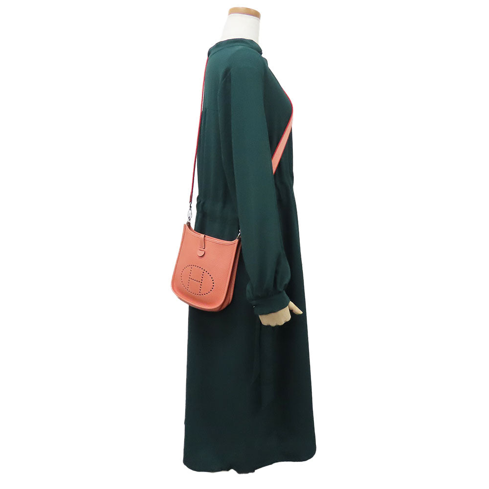 HERMES Shoulder Bag Togo salmon pink Evelyn TPM