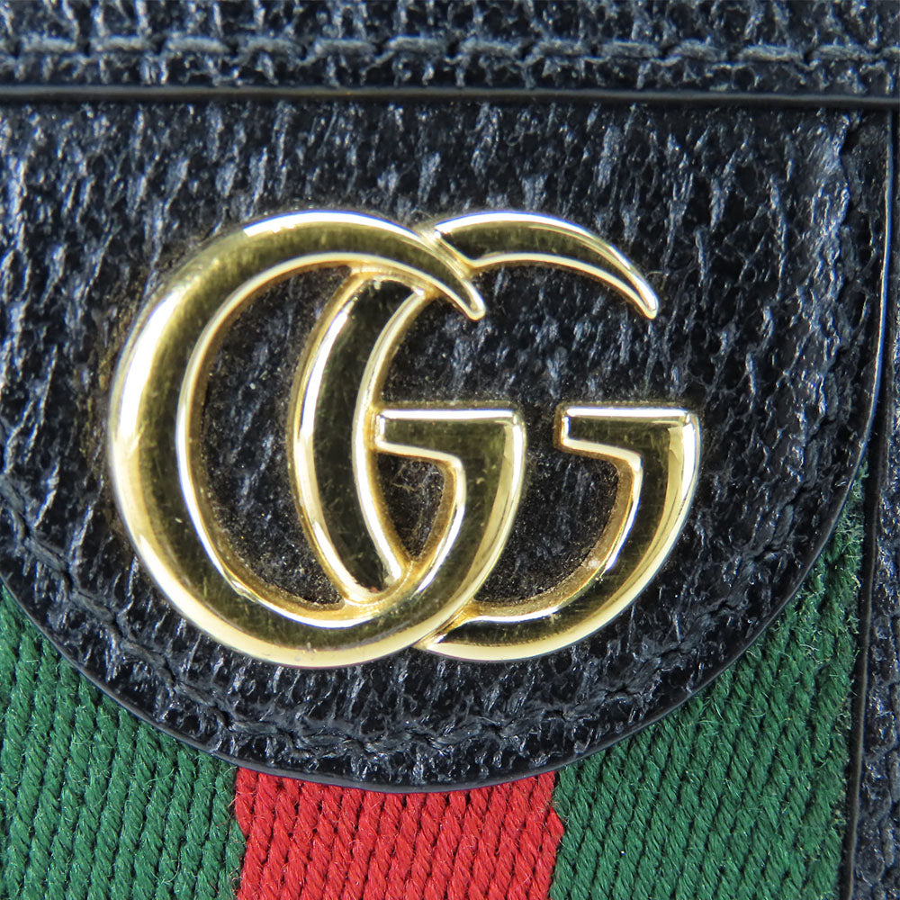 GUCCI Long Wallet Purse 523154 leather black Sherry line
