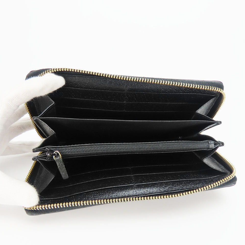 GUCCI Long Wallet Purse 523154 leather black Sherry line