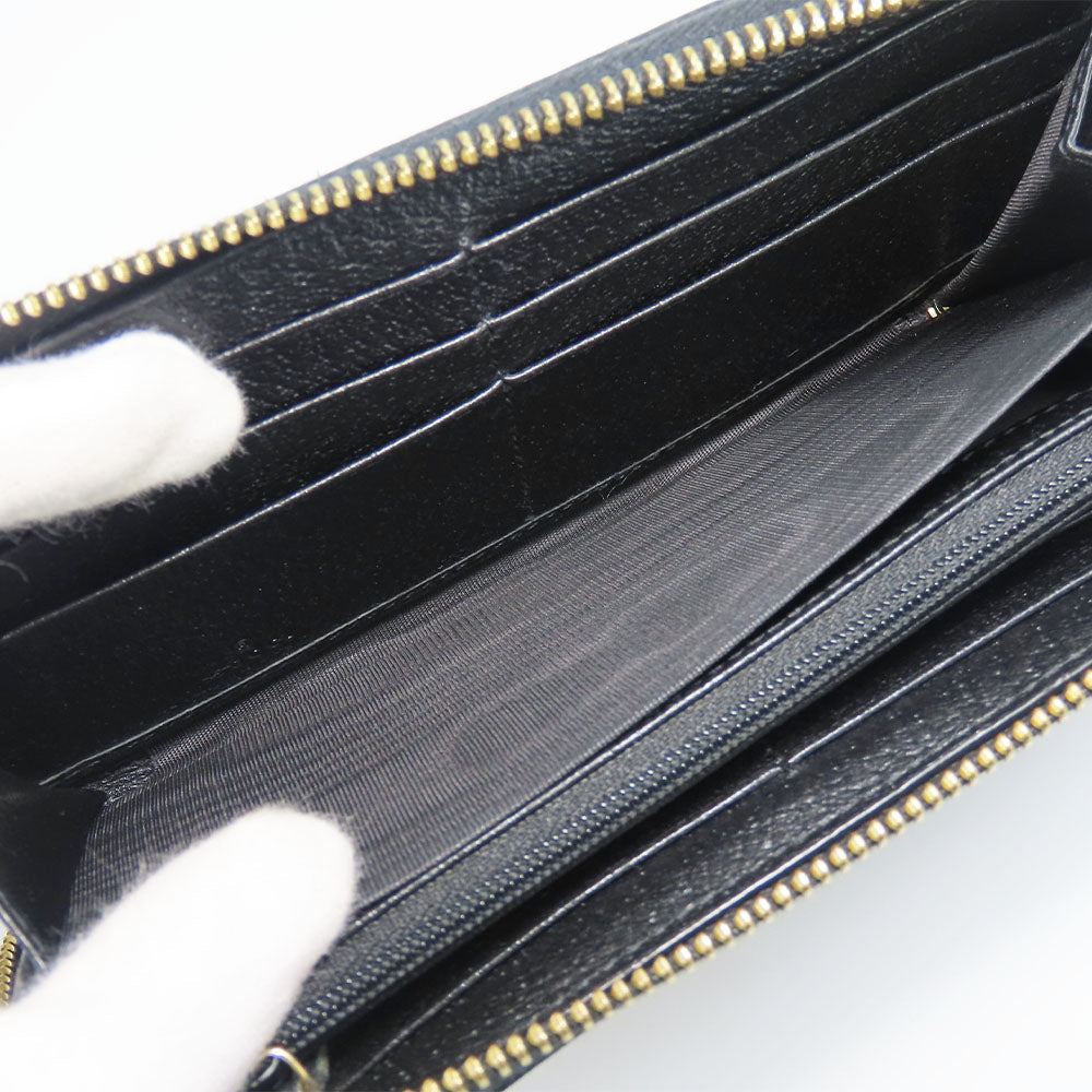 GUCCI Long Wallet Purse 523154 leather black Sherry line