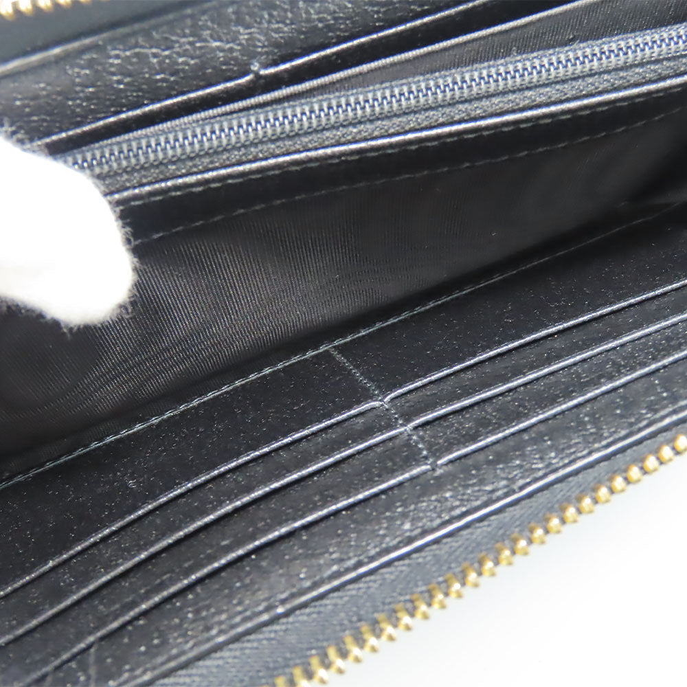 GUCCI Long Wallet Purse 523154 leather black Sherry line