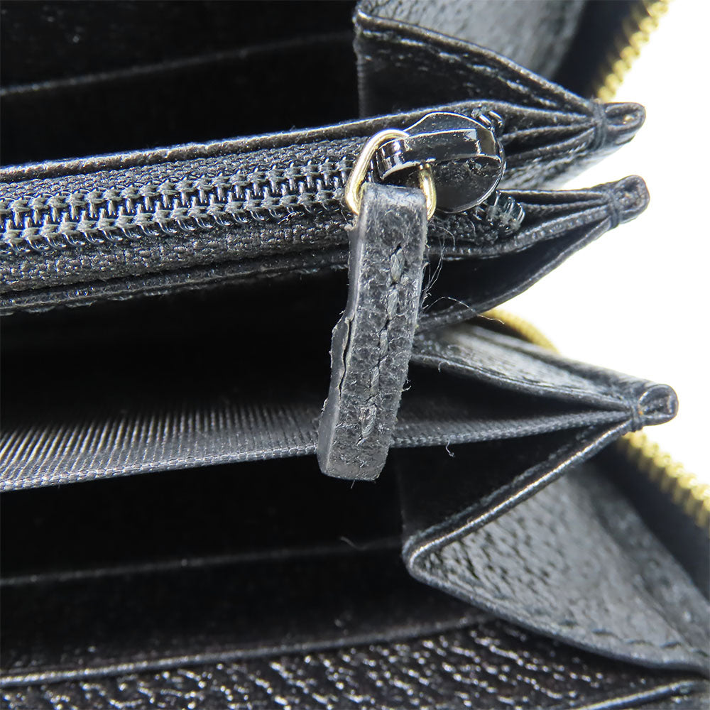 GUCCI Long Wallet Purse 523154 leather black Sherry line
