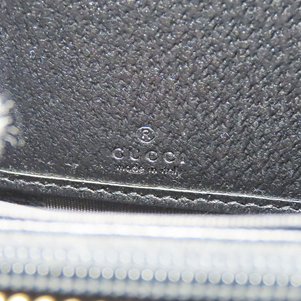 GUCCI Long Wallet Purse 523154 leather black Sherry line