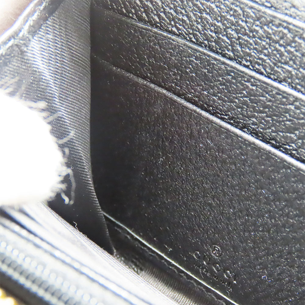 GUCCI Long Wallet Purse 523154 leather black Sherry line