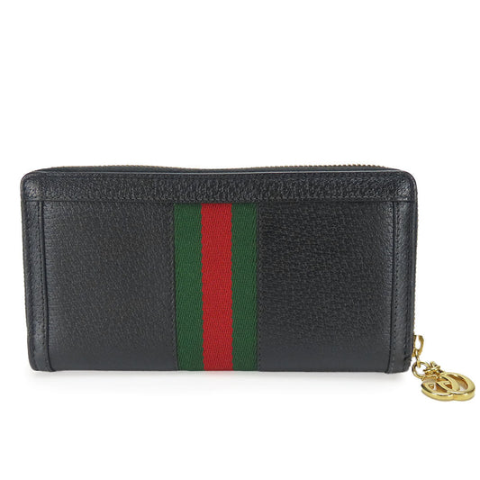 GUCCI Long Wallet Purse 523154 leather black Sherry line