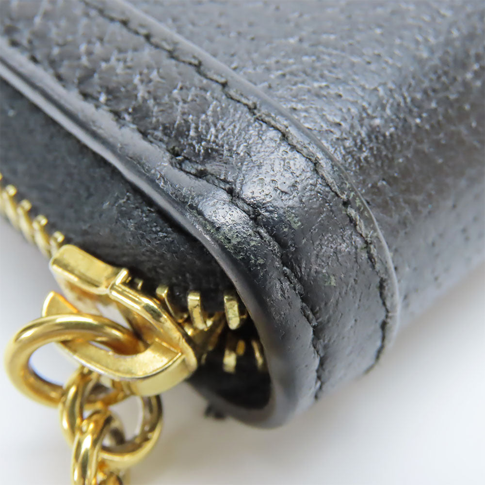 GUCCI Long Wallet Purse 523154 leather black Sherry line