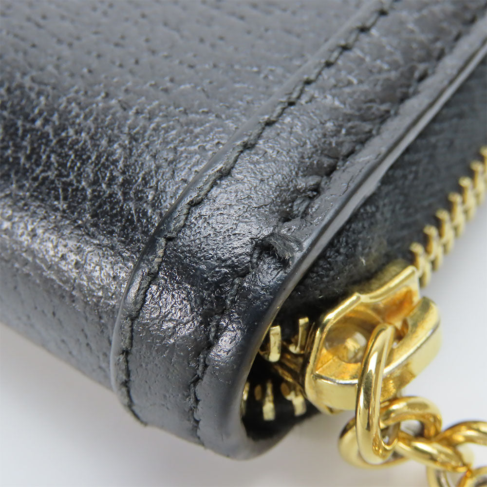 GUCCI Long Wallet Purse 523154 leather black Sherry line