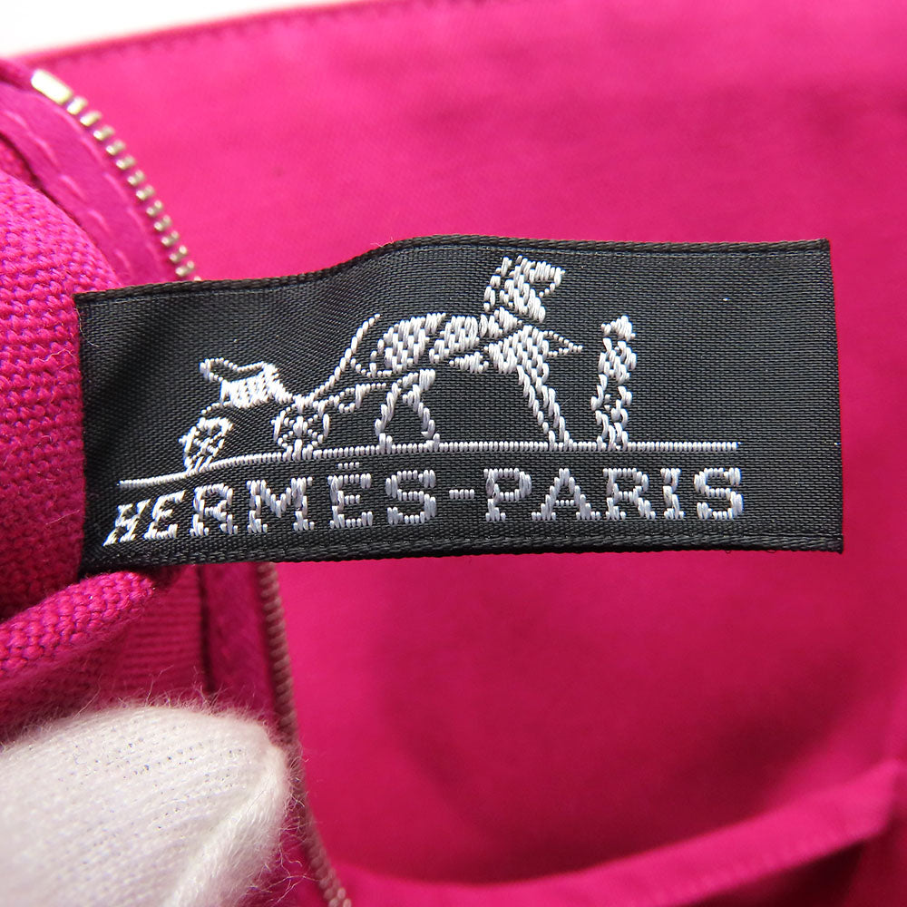 HERMES Tote Bag canvas pink Panier de Plage MM Women Used