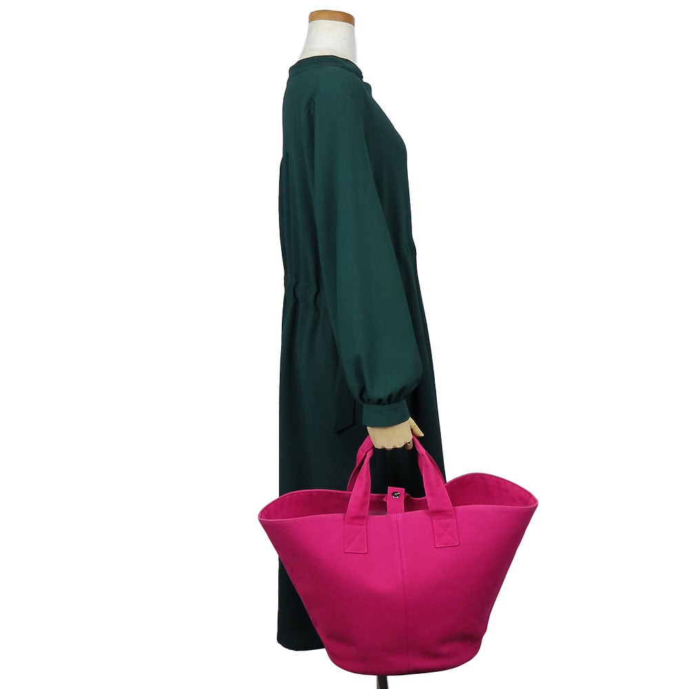HERMES Tote Bag canvas pink Panier de Plage MM Women Used