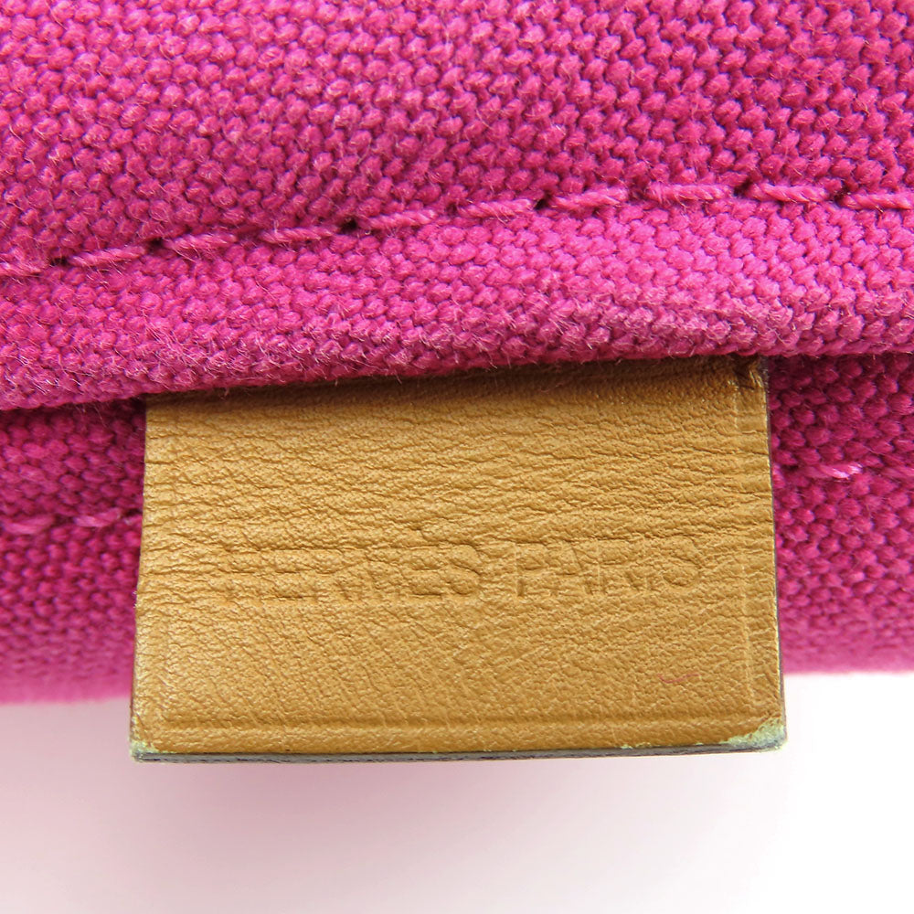 HERMES Tote Bag canvas pink Panier de Plage MM Women Used