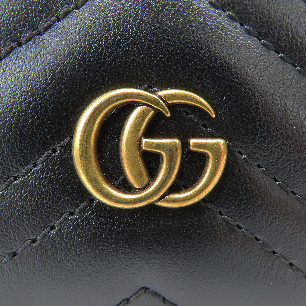 GUCCI Coin case 627064 leather black GG Marmont