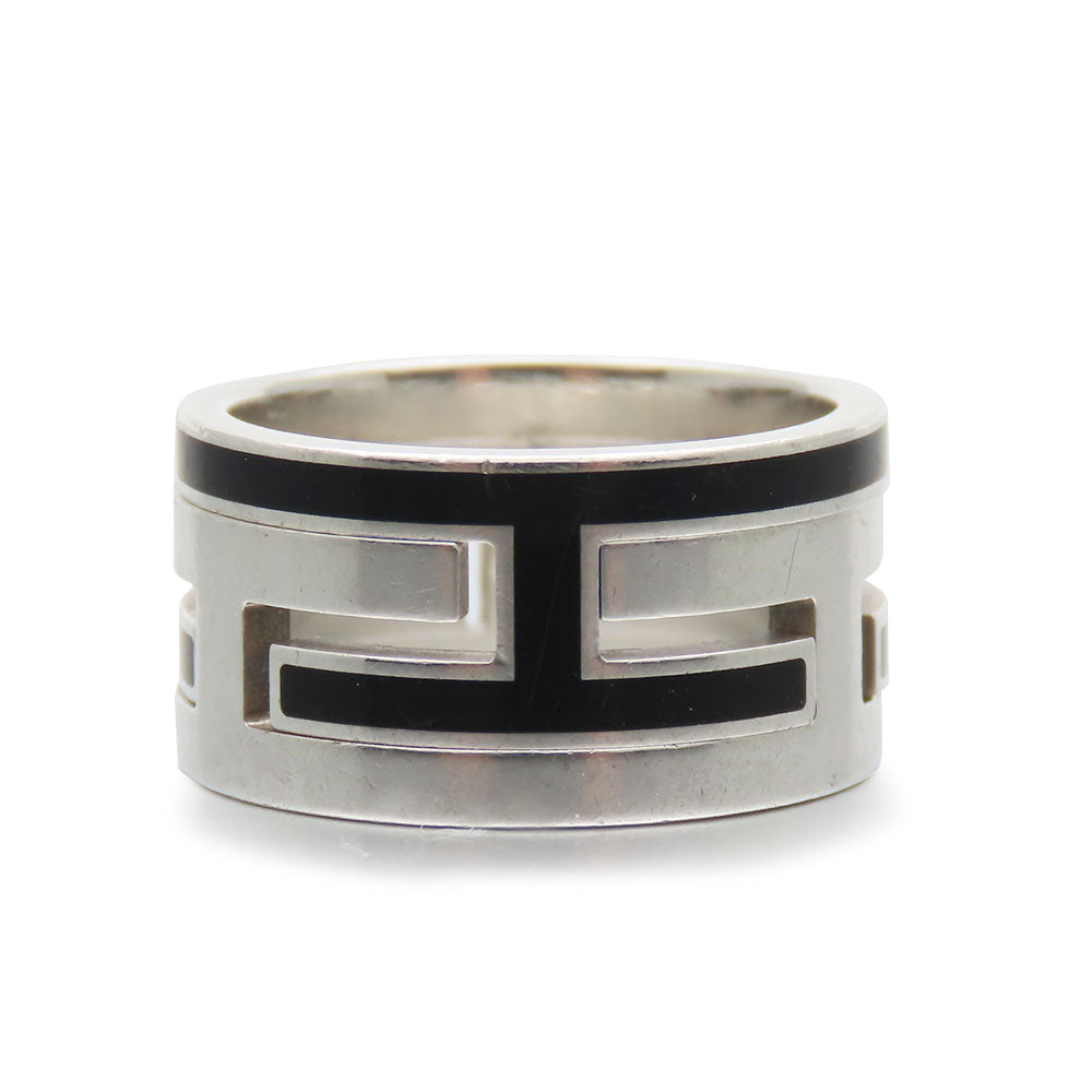 HERMES Ring Silver925 black Move ash unisex(Unisex) Used