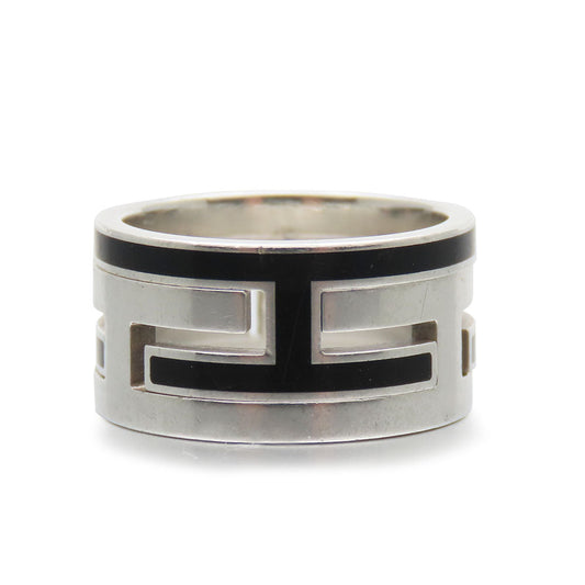 HERMES Ring Silver925 black Move ash unisex(Unisex) Used