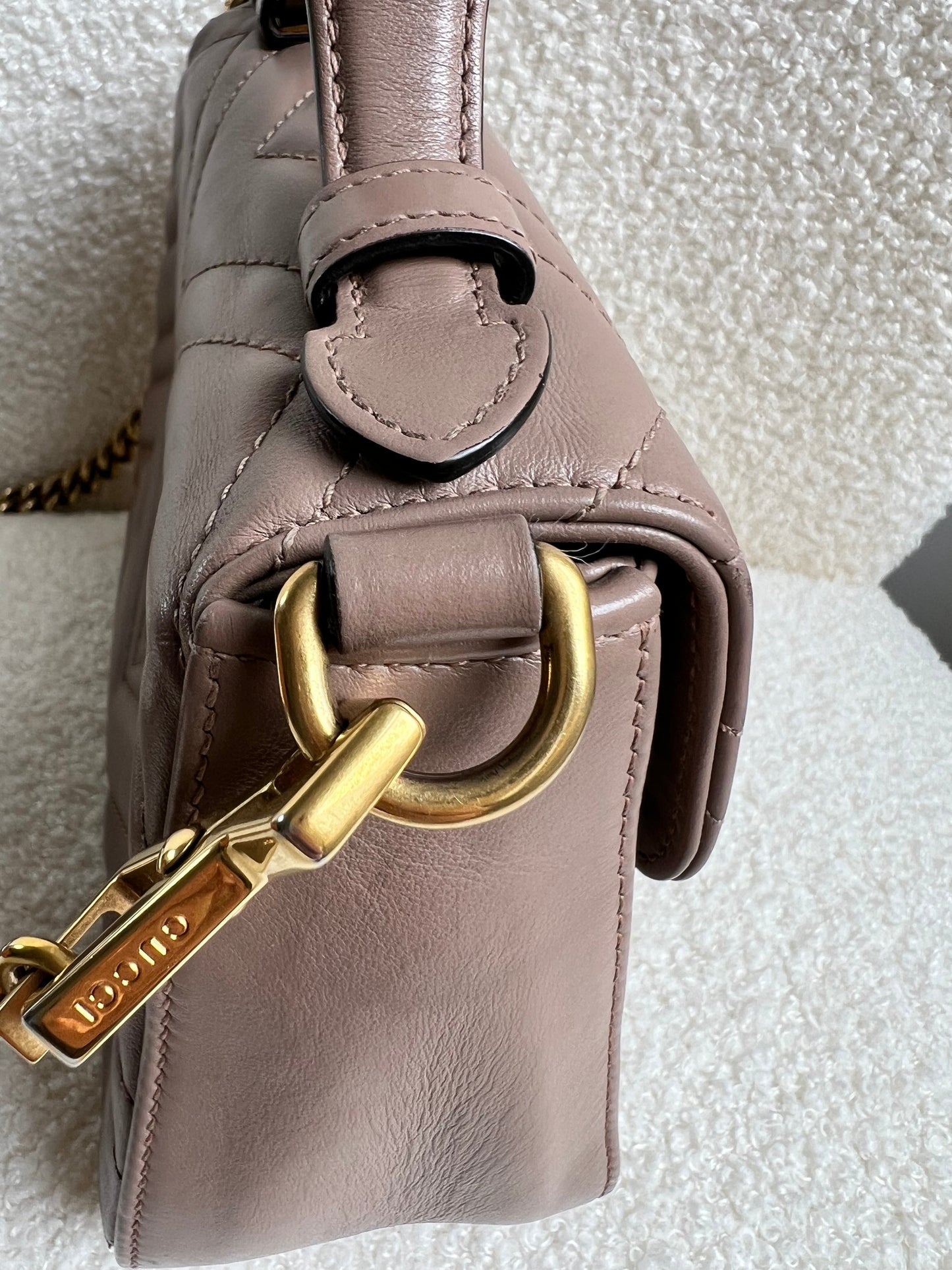 Gucci GG Dusty Pink Marmont Mini Top Handle Bag (RRP £1,890)