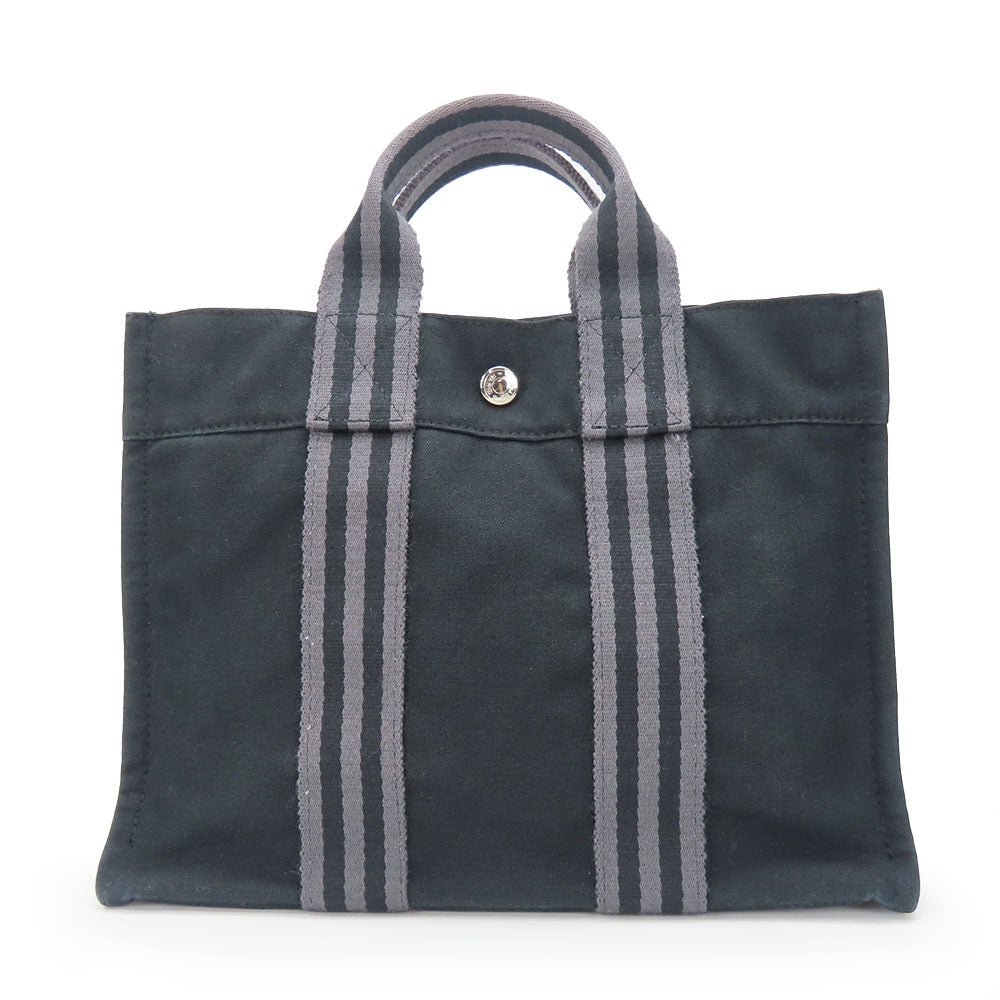 HERMES Handbag cotton black Fool ToePM unisex(Unisex) Used