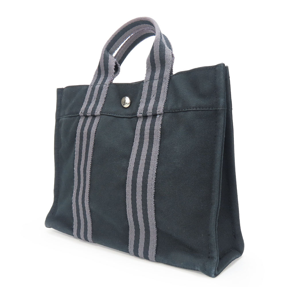 HERMES Handbag cotton black Fool ToePM unisex(Unisex) Used