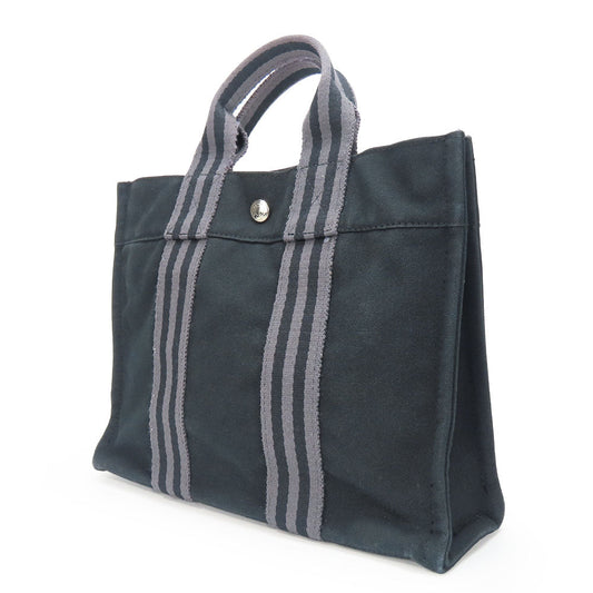 HERMES Handbag cotton black Fool ToePM unisex(Unisex) Used