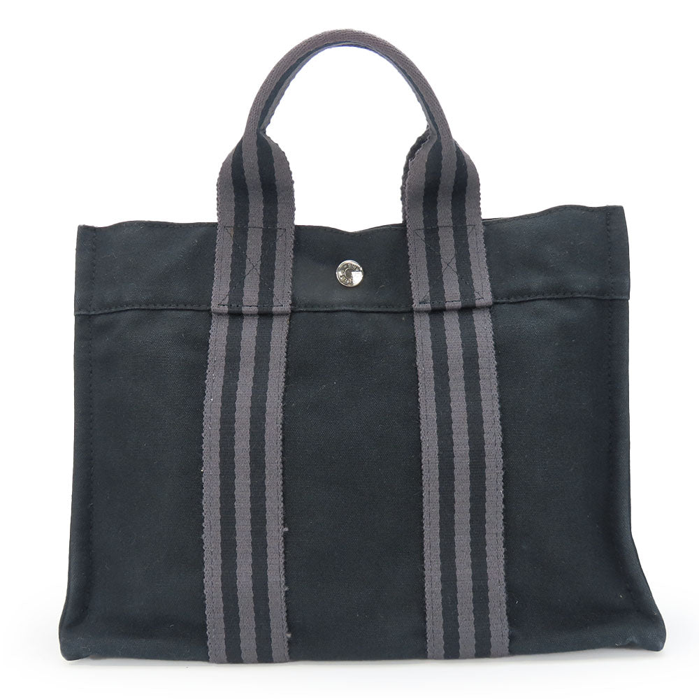 HERMES Handbag cotton black Fool ToePM unisex(Unisex) Used