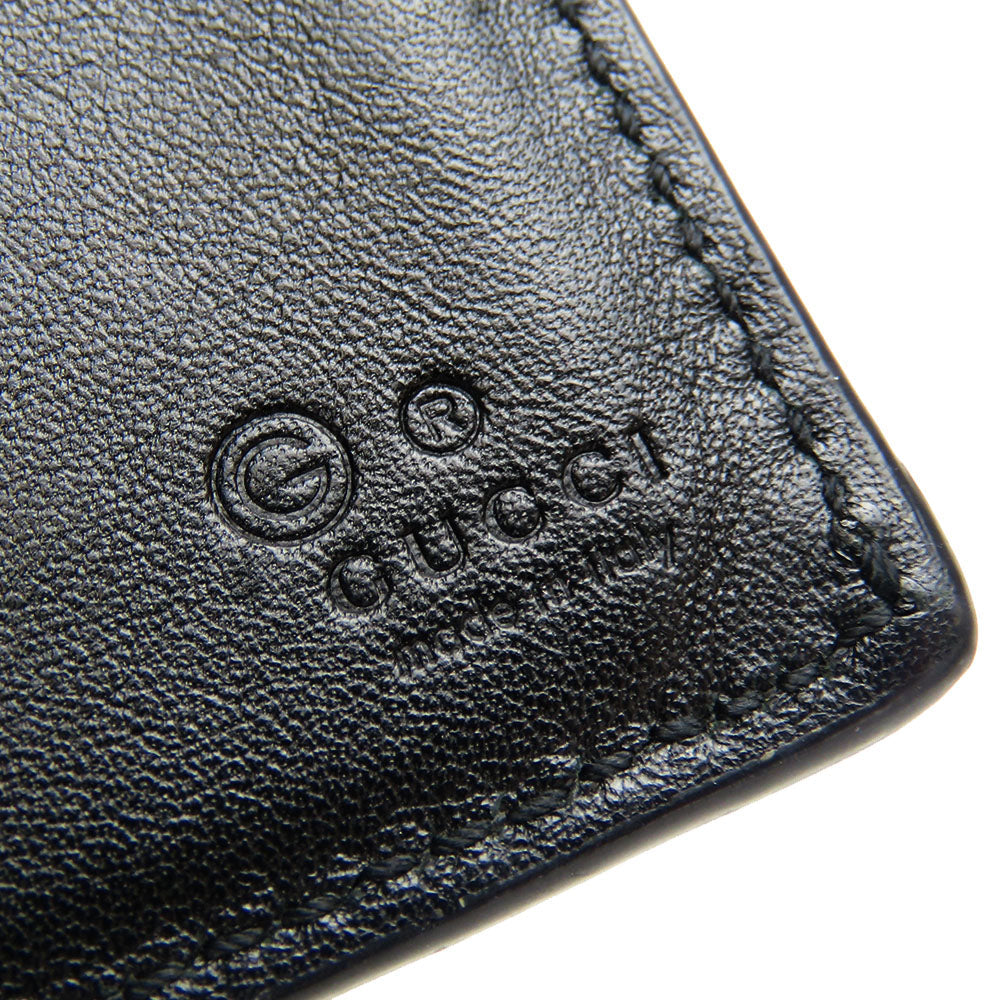 GUCCI Bifold Wallet 333042 Sima leather black Micro GG mens Used