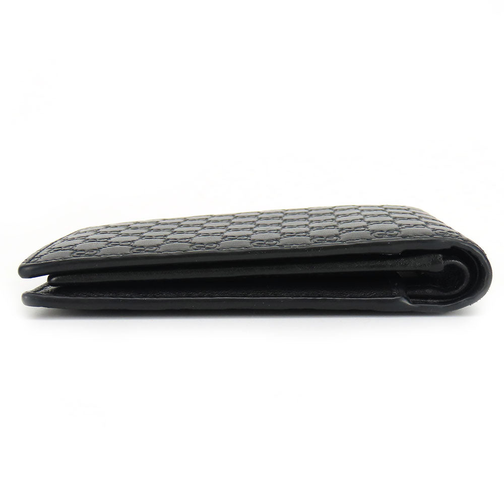 GUCCI Bifold Wallet 333042 Sima leather black Micro GG mens Used