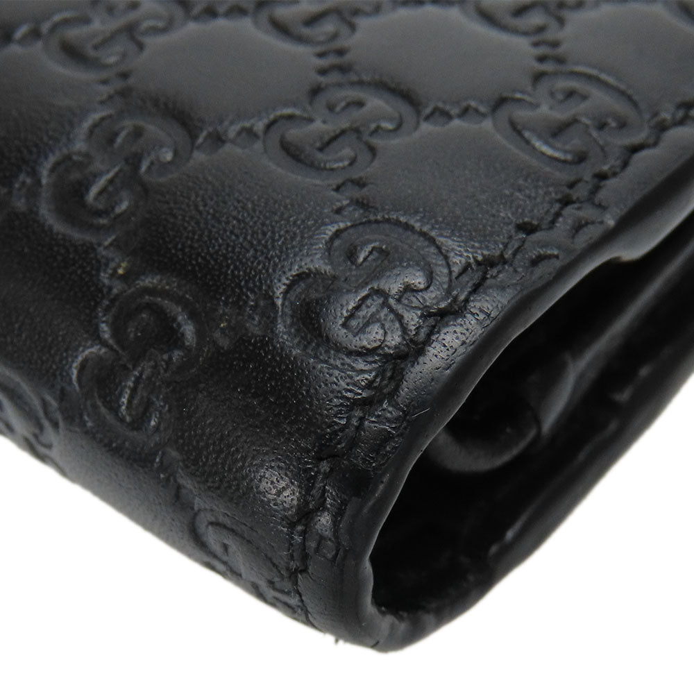 GUCCI Bifold Wallet 333042 Sima leather black Micro GG mens Used