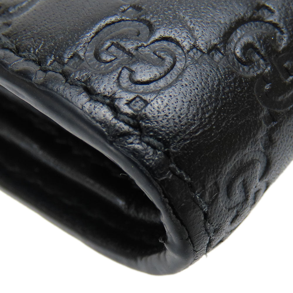 GUCCI Bifold Wallet 333042 Sima leather black Micro GG mens Used
