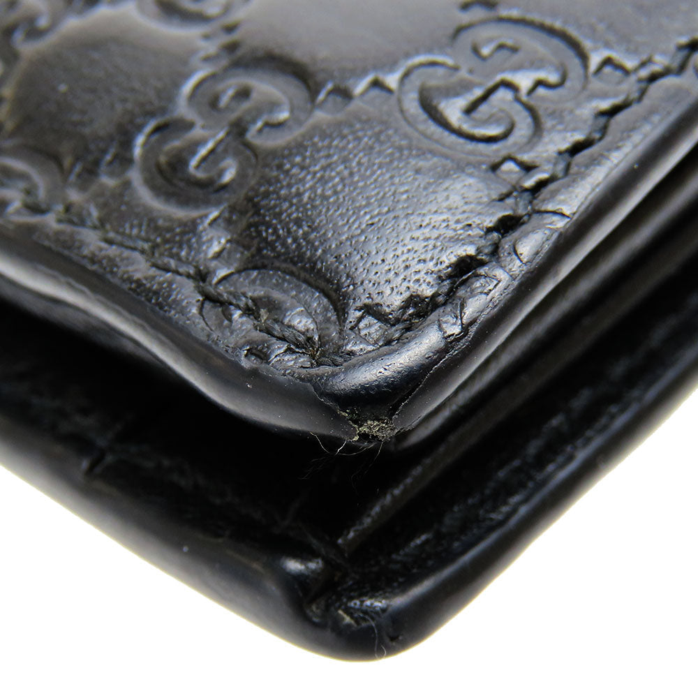 GUCCI Bifold Wallet 333042 Sima leather black Micro GG mens Used