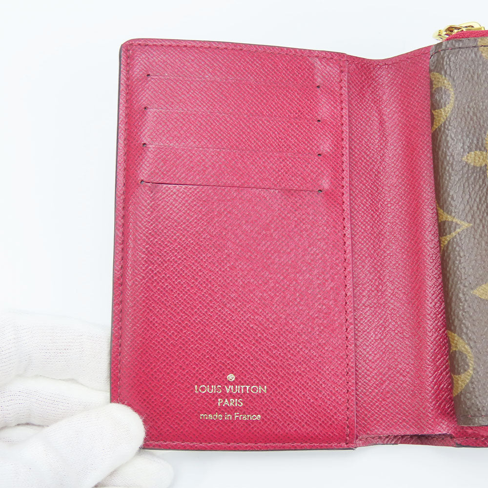 LOUIS VUITTON Bifold Wallet M69433 Monogram Fuchsia Portefeuille juliet Women Used