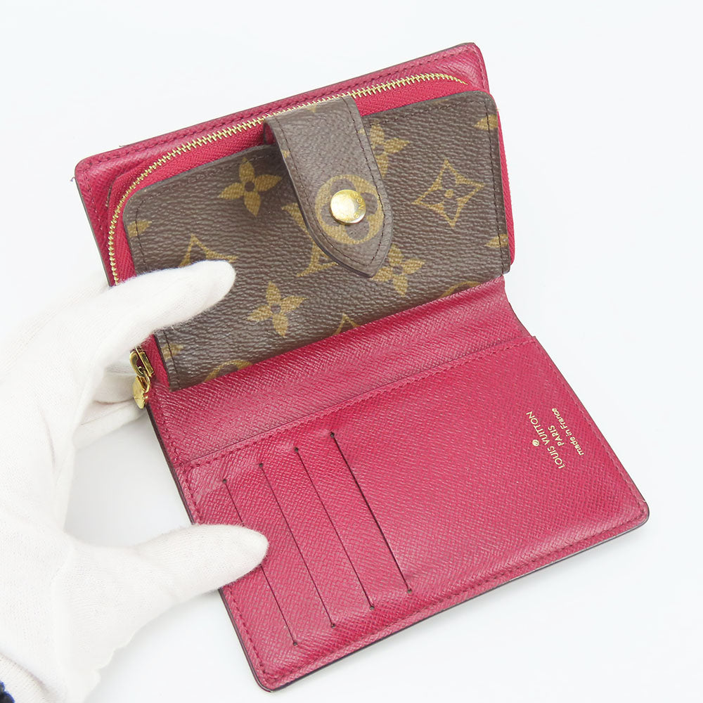 LOUIS VUITTON Bifold Wallet M69433 Monogram Fuchsia Portefeuille juliet Women Used