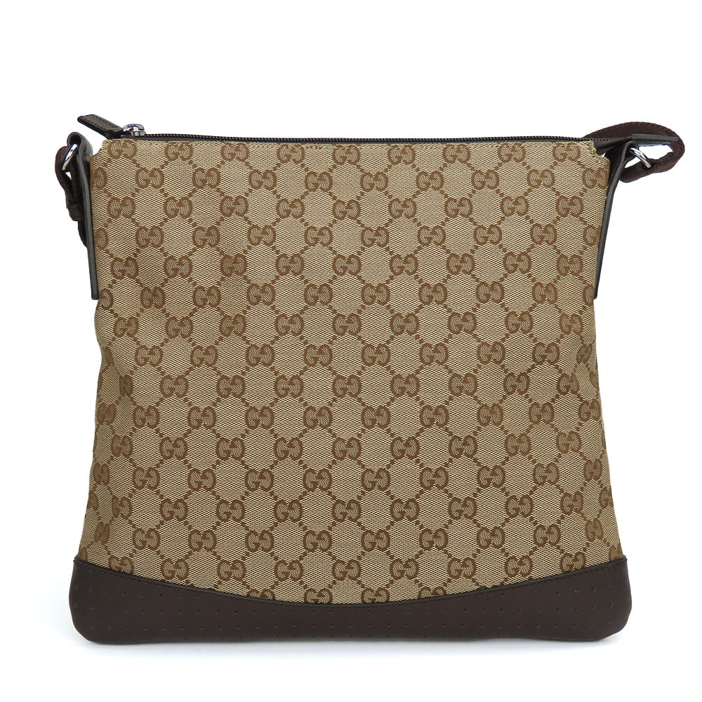 GUCCI Shoulder Bag 145857 GG canvas, perforated leather Brown mens(Unisex) Used