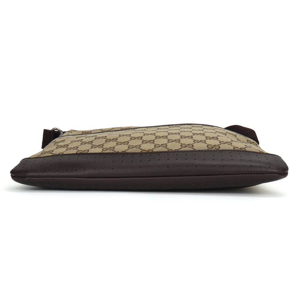 GUCCI Shoulder Bag 145857 GG canvas, perforated leather Brown mens(Unisex) Used