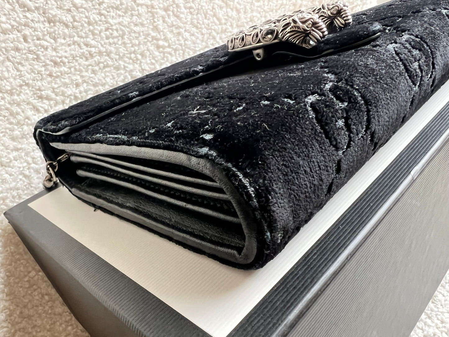 Gucci Black Velvet Dionysus Mini Chain Bag