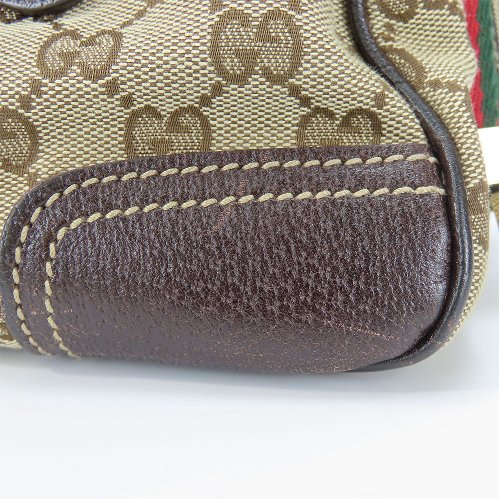 GUCCI Boston Duffel bag 161720 GG canvas, leather beige Sherry Women Used