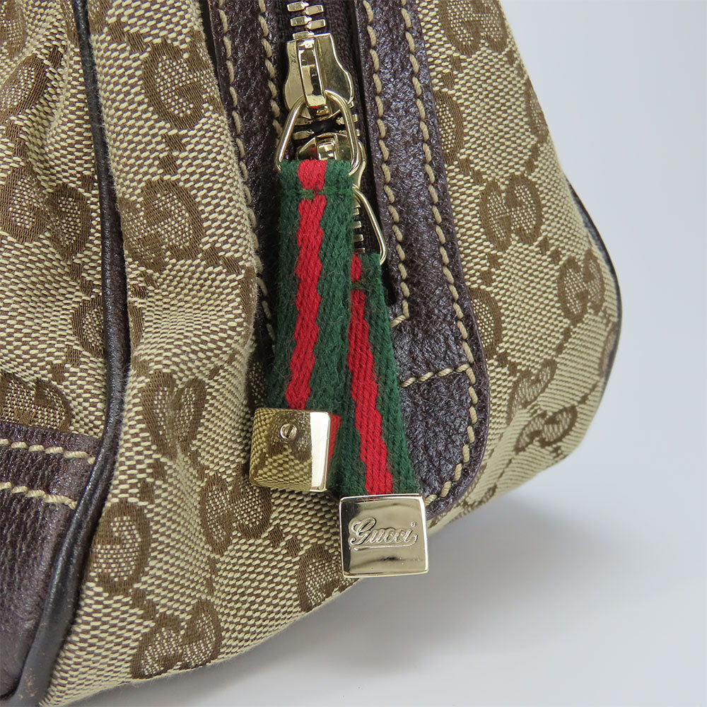 GUCCI Boston Duffel bag 161720 GG canvas, leather beige Sherry Women Used