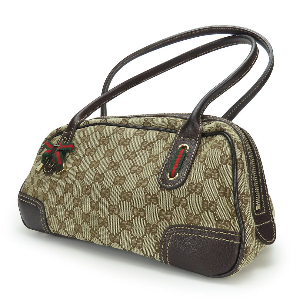 GUCCI Boston Duffel bag 161720 GG canvas, leather beige Sherry Women Used